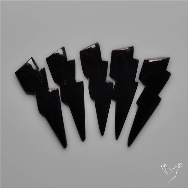 Black Onyx Lightening Bolt Carvings Lot