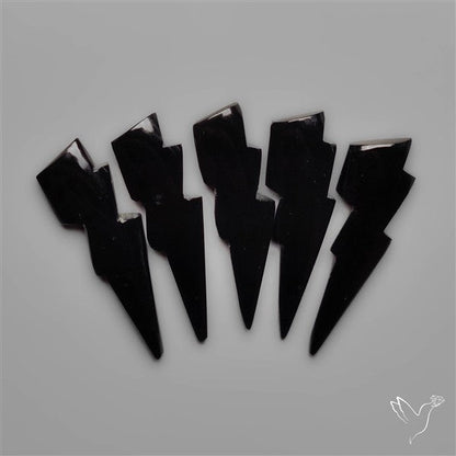 Black Onyx Lightening Bolt Carvings Lot
