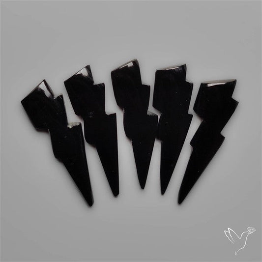 Black Onyx Lightening Bolt Carvings Lot