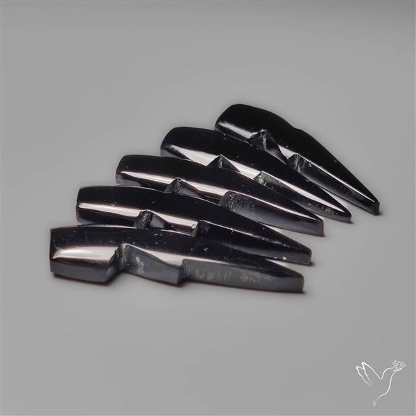 Black Onyx Lightening Bolt Carvings Lot