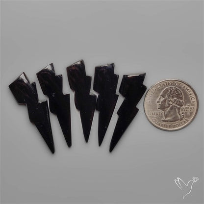 Black Onyx Lightening Bolt Carvings Lot