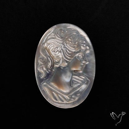 Mother Of Pearl Woman Cameo Victorian Carving