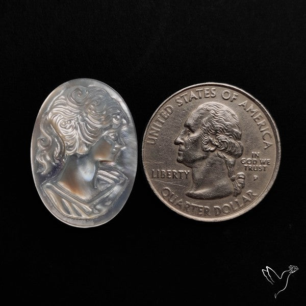 Mother Of Pearl Woman Cameo Victorian Carving
