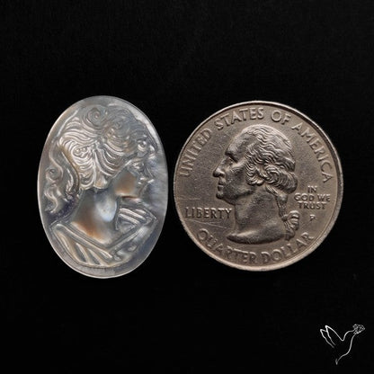 Mother Of Pearl Woman Cameo Victorian Carving