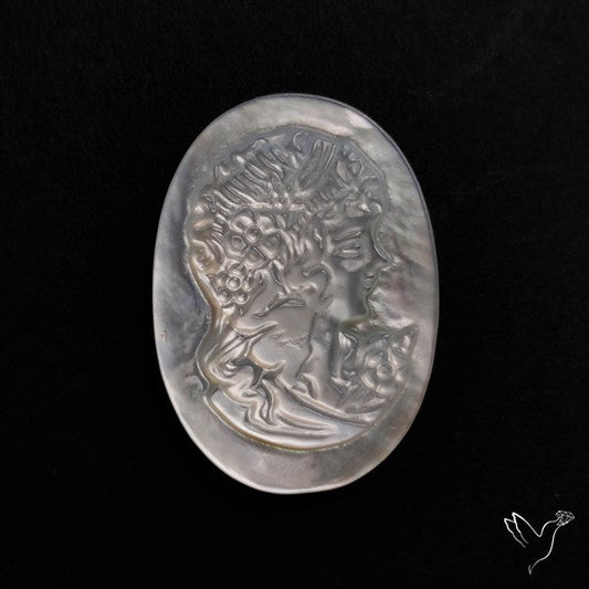 Mother Of Pearl Woman Cameo Victorian Carving
