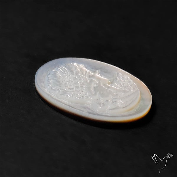 Mother Of Pearl Woman Cameo Victorian Carving