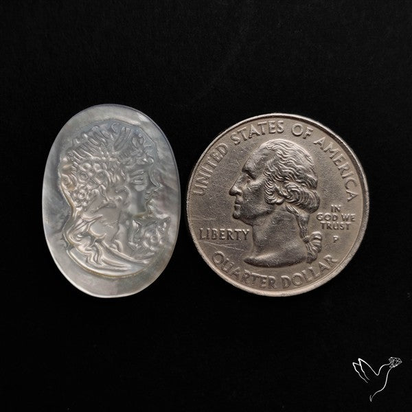 Mother Of Pearl Woman Cameo Victorian Carving