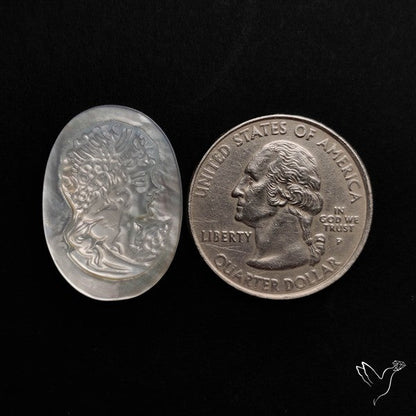 Mother Of Pearl Woman Cameo Victorian Carving