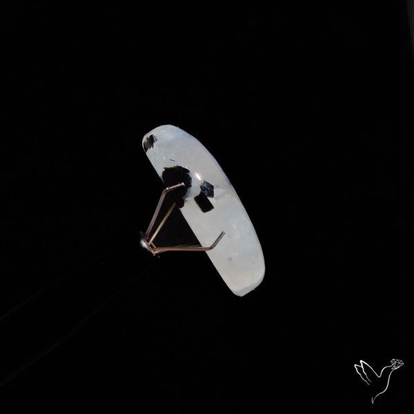 Rainbow Moonstone With Black Tourmaline Inclusions