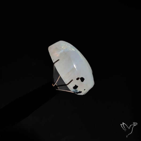 Rainbow Moonstone With Black Tourmaline Inclusions