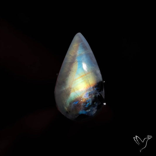 Rainbow Moonstone With Black Tourmaline Inclusions