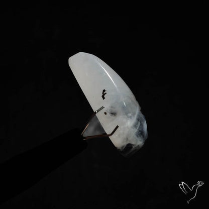Rainbow Moonstone With Black Tourmaline Inclusions