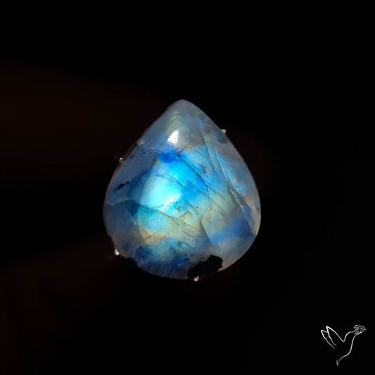 Rainbow Moonstone With Black Tourmaline Inclusions
