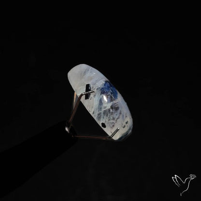 Rainbow Moonstone With Black Tourmaline Inclusions
