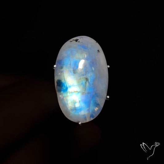 Rainbow Moonstone With Black Tourmaline Inclusions
