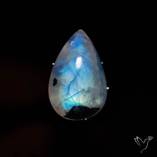 Rainbow Moonstone With Black Tourmaline Inclusions