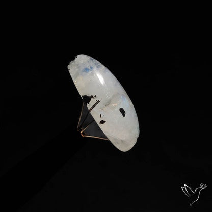 Rainbow Moonstone With Black Tourmaline Inclusions