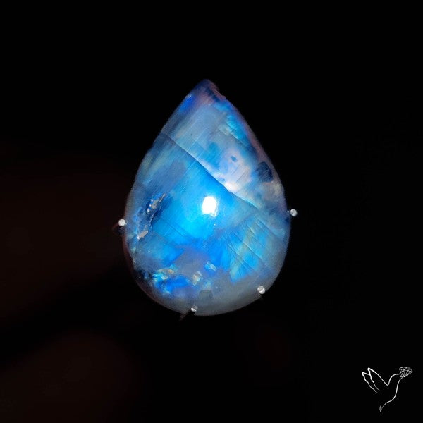 Rainbow Moonstone With Black Tourmaline Inclusions