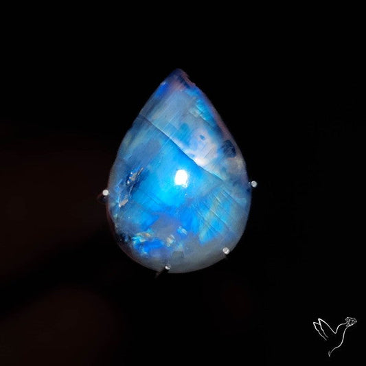 Rainbow Moonstone With Black Tourmaline Inclusions