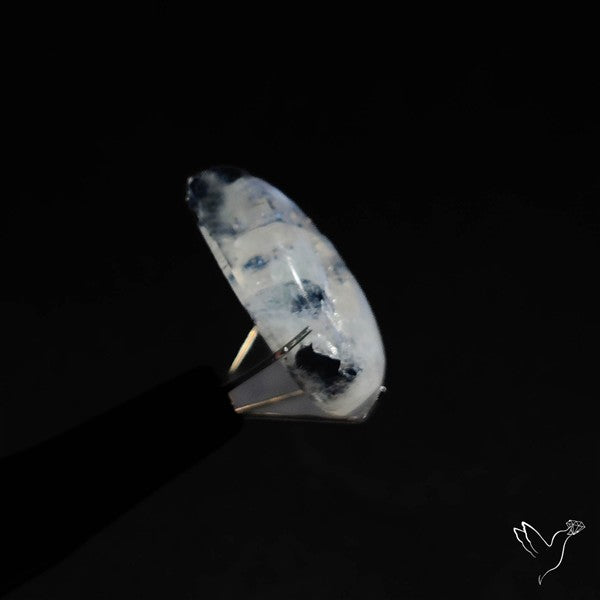 Rainbow Moonstone With Black Tourmaline Inclusions
