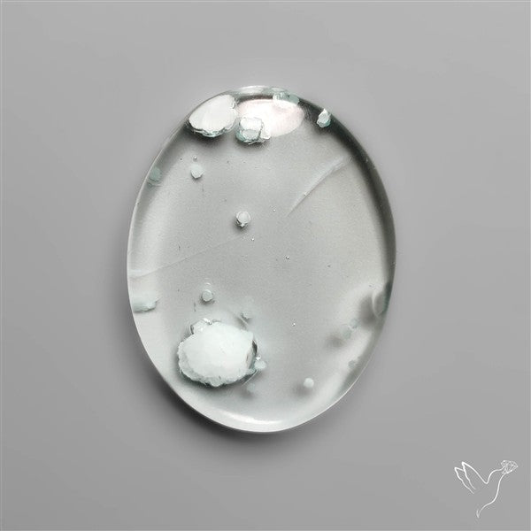 Hemimorphite in Quartz Cabochon