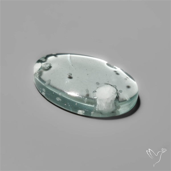 Hemimorphite in Quartz Cabochon