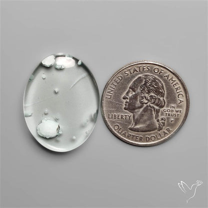 Hemimorphite in Quartz Cabochon