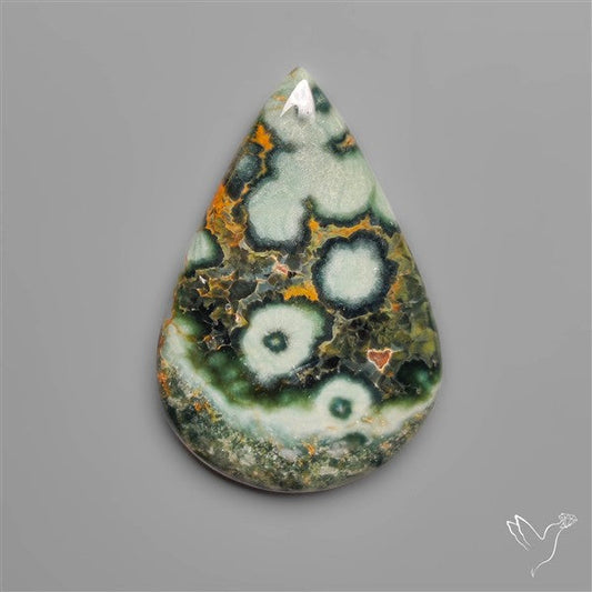 Orbicular Green Ocean Jasper Cabochon