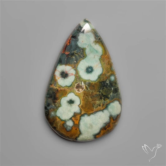 Orbicular Green Ocean Jasper Cabochon