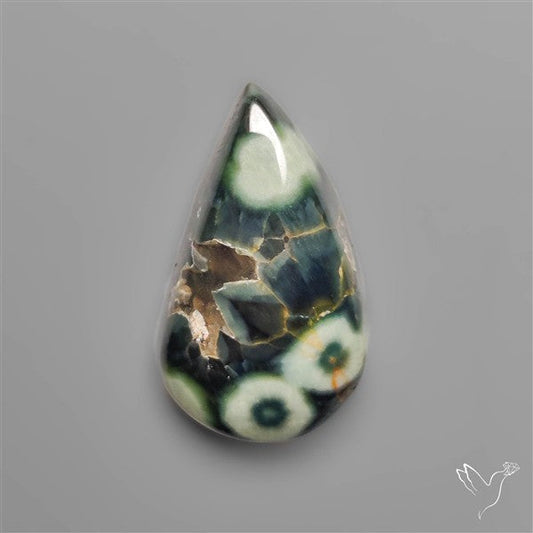 Orbicular Green Ocean Jasper Cabochon