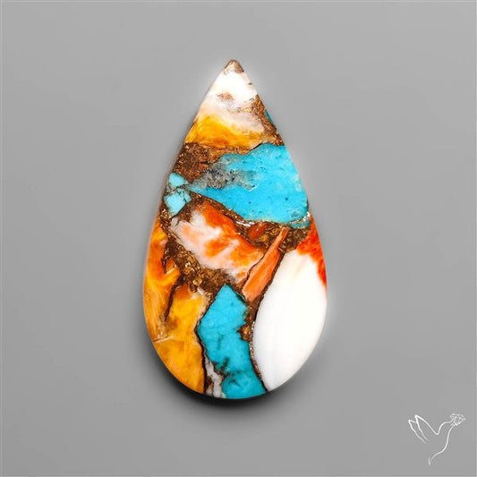 Spiny Oyster Mohave Turquoise Cabochon