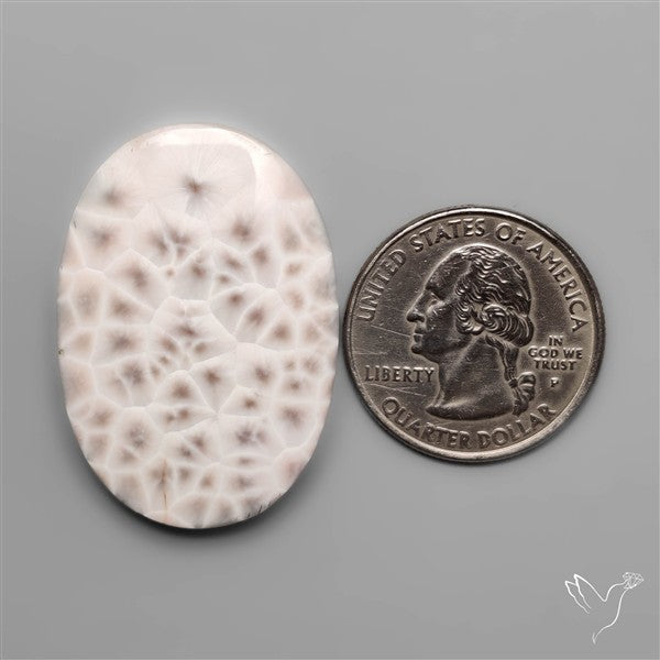 Indonesian Pink Natrolite Cabochon (selected spiderweb)