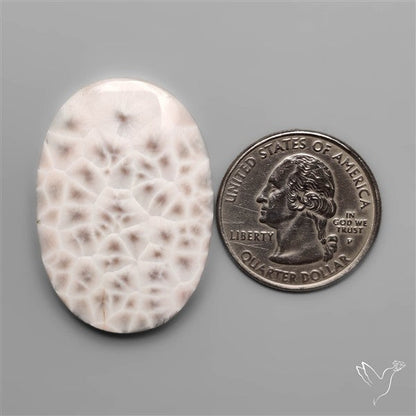 Indonesian Pink Natrolite Cabochon (selected spiderweb)