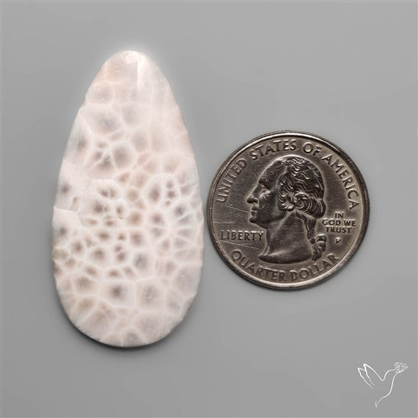 Indonesian Pink Natrolite Cabochon (selected spiderweb)