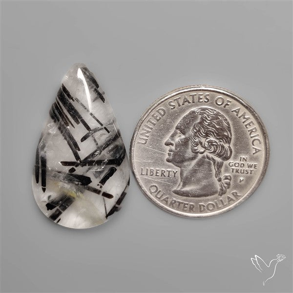 Black Tourmalinated Quartz Cabochon