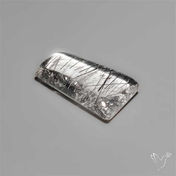 Black Tourmalinated Quartz Cabochon