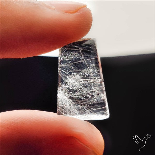 Black Tourmalinated Quartz Cabochon