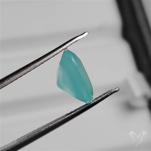 Faceted Gemmy Aqua Chalcedony