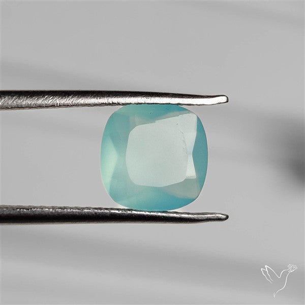 Faceted Gemmy Aqua Chalcedony