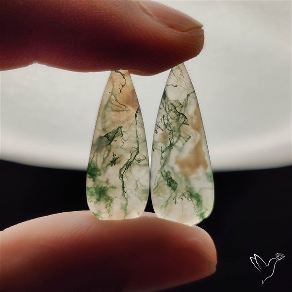 Moss Agate Pair