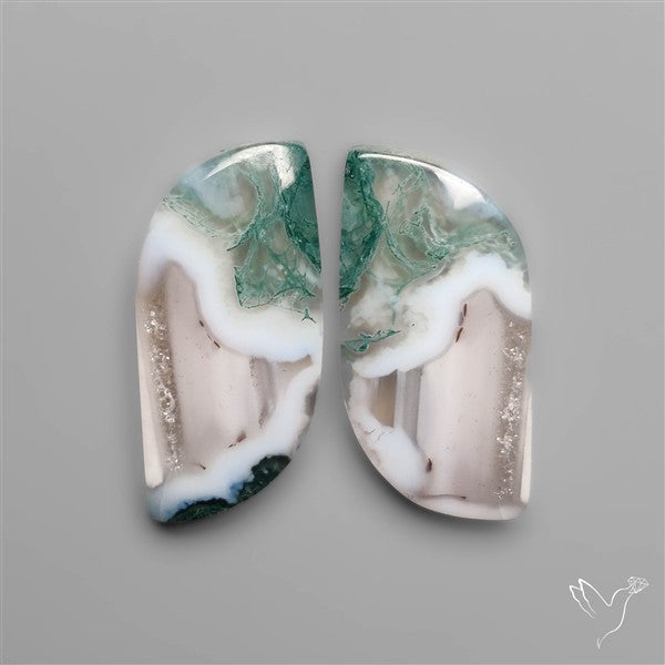 Moss Agate Pair
