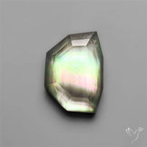 Step Cut Crystal And Rainbow Mother Of Pearl Doublet