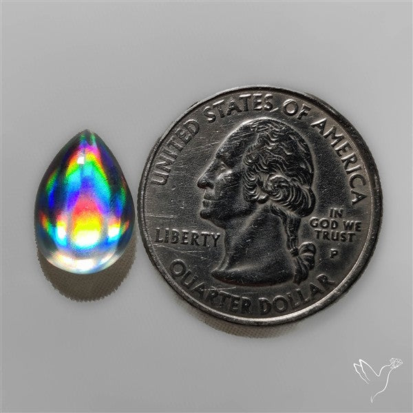 Rainbow Disco Quartz (Upclcled CD & Quartz Doublet)