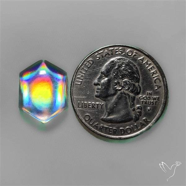 Rainbow Disco Quartz (Upclcled CD & Quartz Doublet)