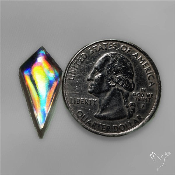 Rainbow Disco Quartz (Upclcled CD & Quartz Doublet)