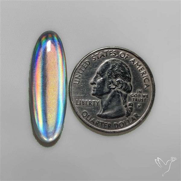 Long Rainbow Disco Quartz (Upclcled CD & Quartz Doublet)
