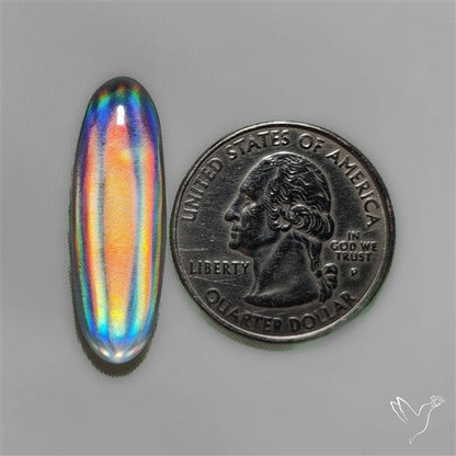 Long Rainbow Disco Quartz (Upclcled CD & Quartz Doublet)