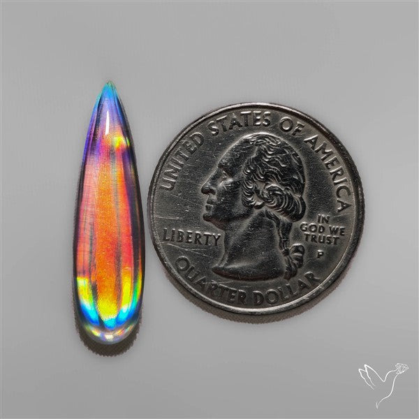 Long Rainbow Disco Quartz (Upclcled CD & Quartz Doublet)