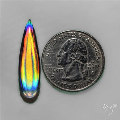 Long Rainbow Disco Quartz (Upclcled CD & Quartz Doublet)