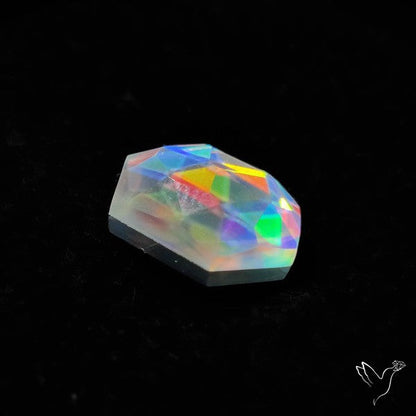Rose Cut Rainbow Disco Quartz (Upclcled CD & Quartz Doublet)
